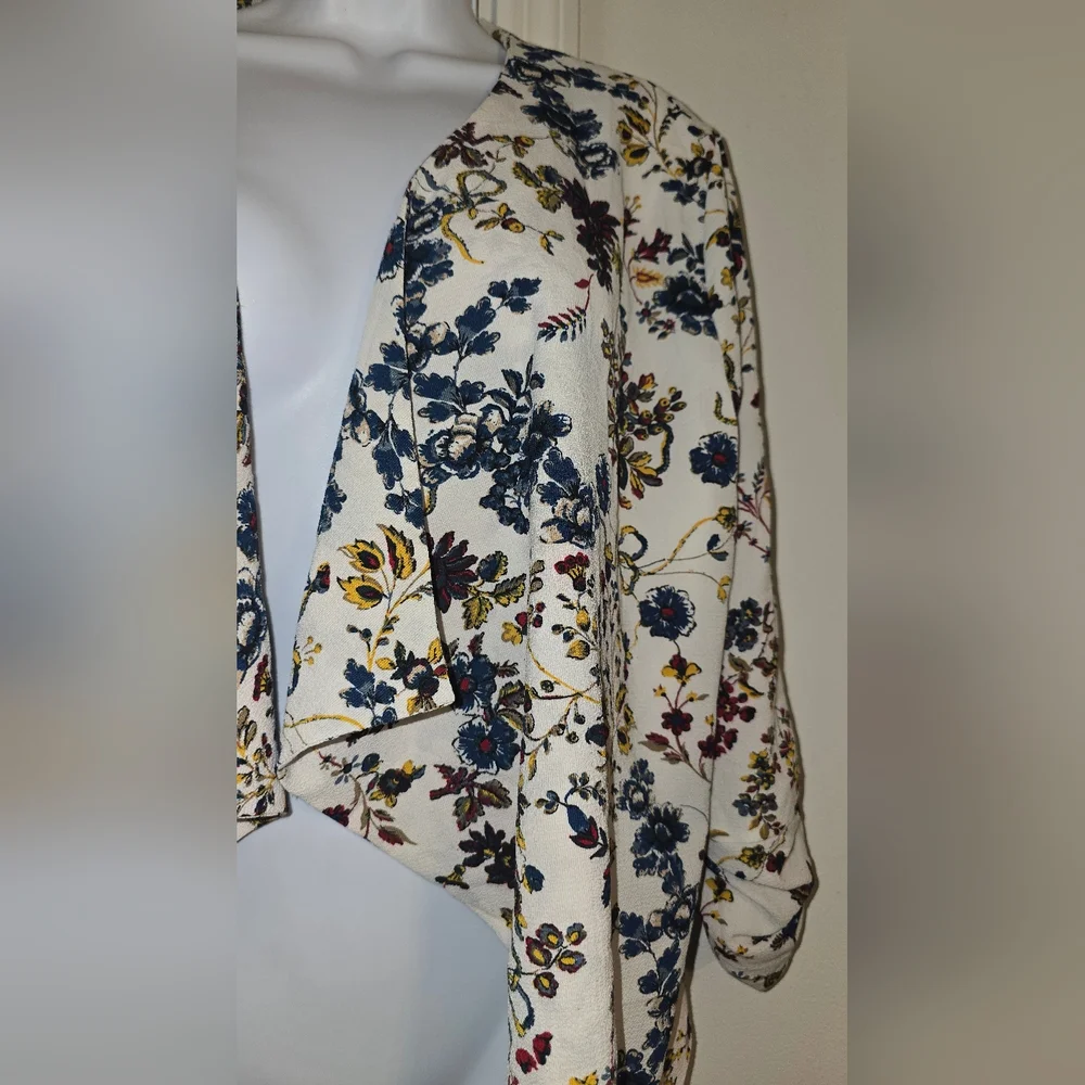 Jules & Leopold Floral Open Front Kimono Cardigan Jacket - Picture 6 of 7